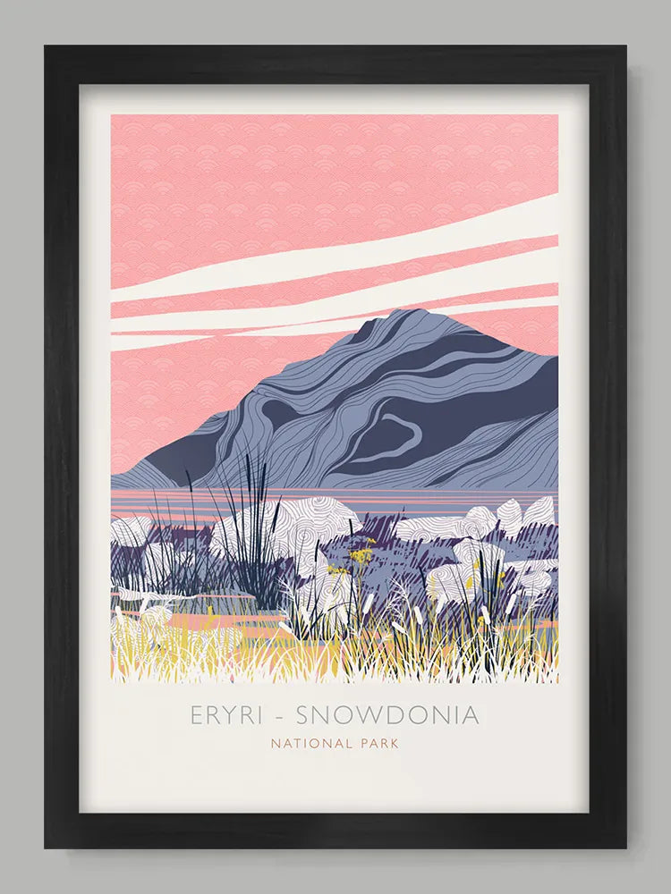Snowdonia Eryri National Park - Poster Print. Established in 1951, the park sits in Northern Wales.
